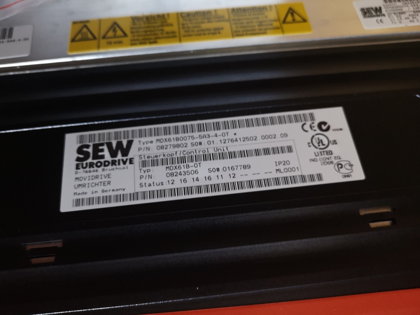 SEW MDX61B0075-5A3-4-OT 变频器